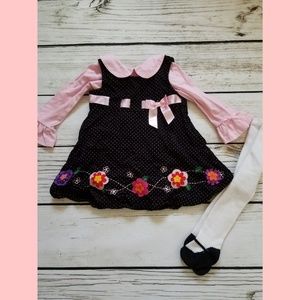 Bluberi Boulevard dress, shirt, and tights set